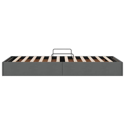 Storage Bed with Headboard Dark Grey 90 x 190 cm Fabric