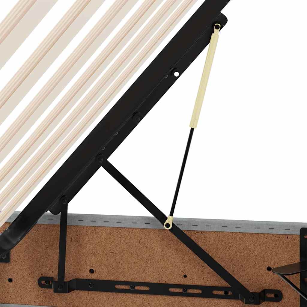 Storage Bed with Mattress Light Grey 135 x 190 cm Fabric