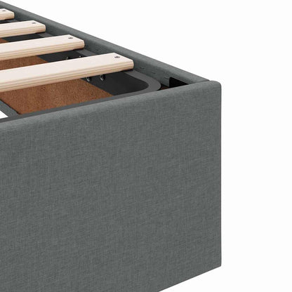 Storage Bed with Headboard Dark Grey 135 x 190 cm Fabric