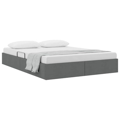 Storage Bed with Headboard Dark Grey 135 x 190 cm Fabric