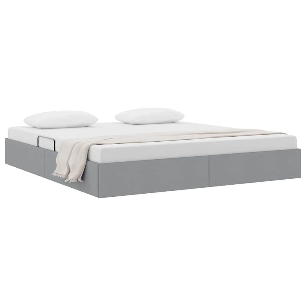 Storage Bed with Headboard Light Grey 180 x 200 cm Fabric