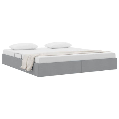 Storage Bed with Headboard Light Grey 180 x 200 cm Fabric