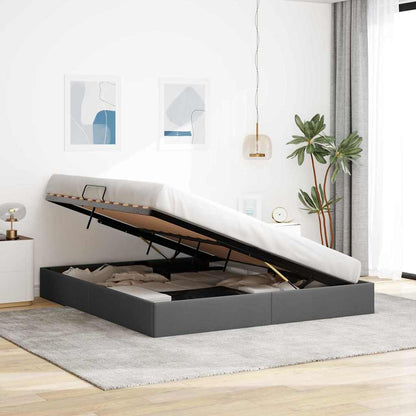 Storage Bed with Headboard Dark Grey 180 x 200 cm Fabric