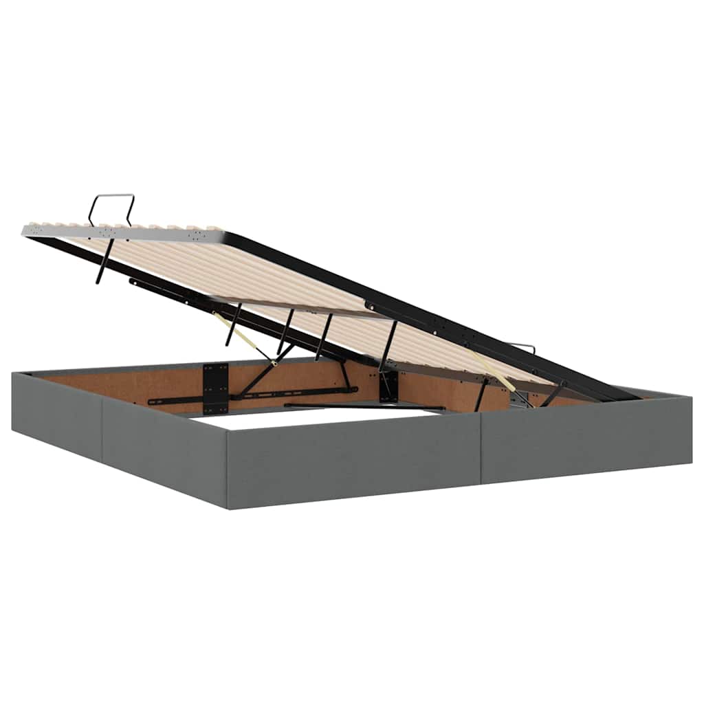 Storage Bed with Headboard Dark Grey 180 x 200 cm Fabric