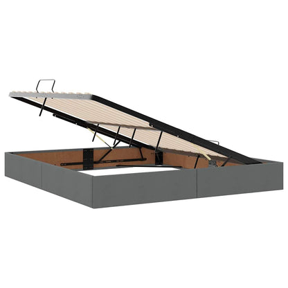Storage Bed with Headboard Dark Grey 180 x 200 cm Fabric