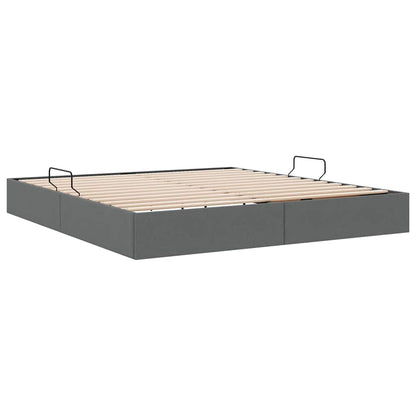 Storage Bed with Headboard Dark Grey 180 x 200 cm Fabric