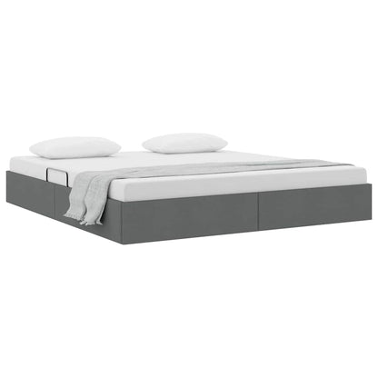 Storage Bed with Headboard Dark Grey 180 x 200 cm Fabric
