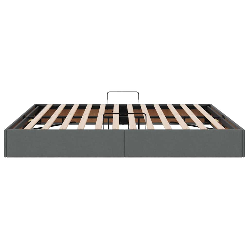 Storage Bed with Headboard Dark Grey 180 x 200 cm Fabric
