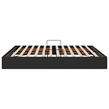 Storage Bed with Headboard Black 180 x 200 cm Fabric