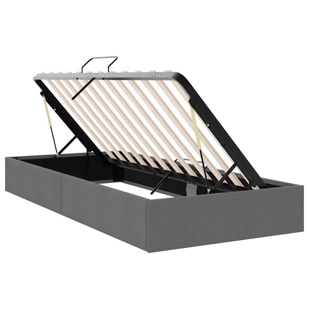 Storage Bed with Storage Dark Grey 100 x 190 cm Fabric