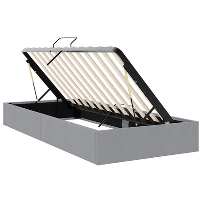 Storage Bed with Mattress Light Grey 203 x 100 cm Fabric