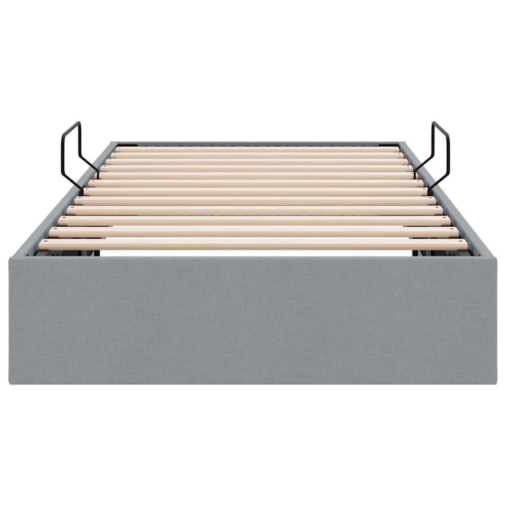 Storage Bed with Mattress Light Grey 203 x 100 cm Fabric