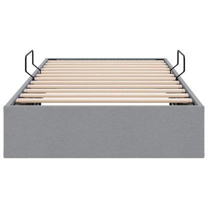 Storage Bed with Mattress Light Grey 203 x 100 cm Fabric