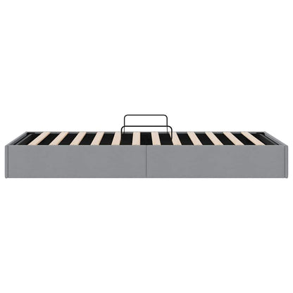 Storage Bed with Mattress Light Grey 203 x 100 cm Fabric