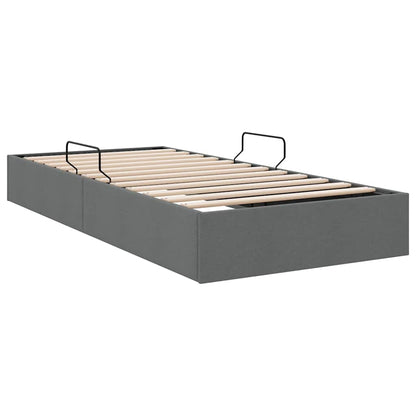 Storage Bed with Mattress Dark Grey 203 x 100 cm Fabric
