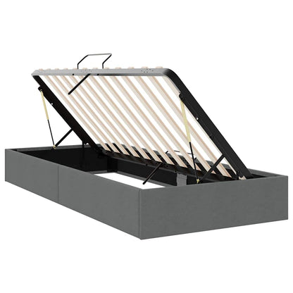 Storage Bed with Mattress Dark Grey 203 x 100 cm Fabric