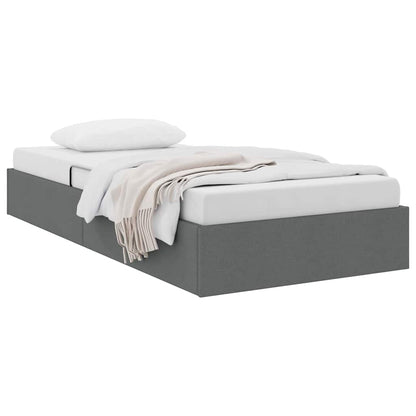 Storage Bed with Mattress Dark Grey 203 x 100 cm Fabric
