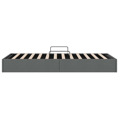 Storage Bed with Mattress Dark Grey 203 x 100 cm Fabric