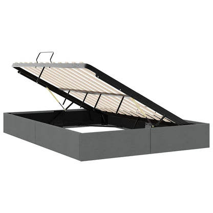 Storage Bed with Storage Dark Grey 153 x 203 cm Fabric