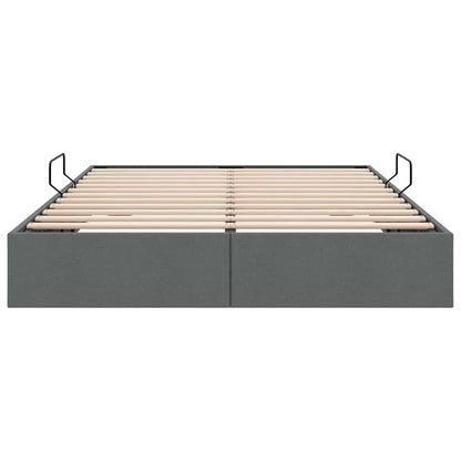 Storage Bed with Storage Dark Grey 153 x 203 cm Fabric