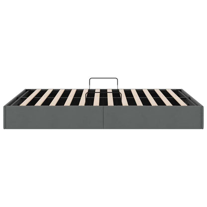 Storage Bed with Storage Dark Grey 153 x 203 cm Fabric