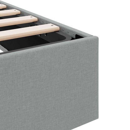 Storage Bed with Storage Light Grey 193 x 203 cm Fabric