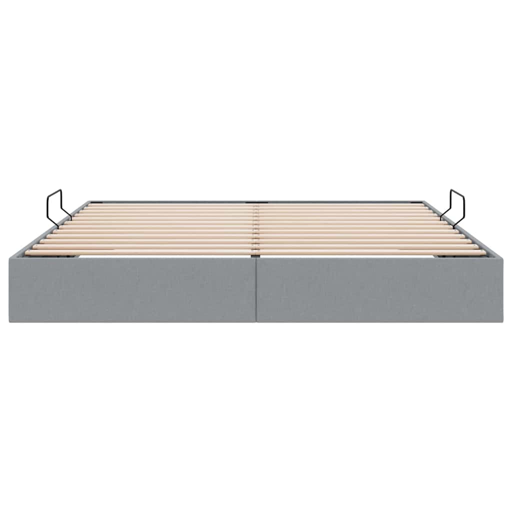 Storage Bed with Storage Light Grey 193 x 203 cm Fabric