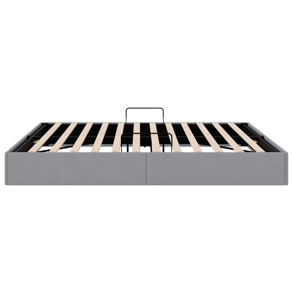 Storage Bed with Storage Light Grey 193 x 203 cm Fabric