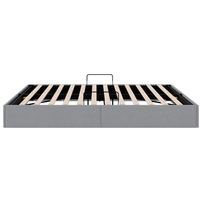 Storage Bed with Storage Light Grey 193 x 203 cm Fabric