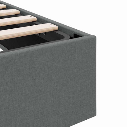Storage Bed with Mattress Dark Grey 193 x 203 cm Fabric