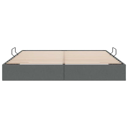 Storage Bed with Mattress Dark Grey 193 x 203 cm Fabric