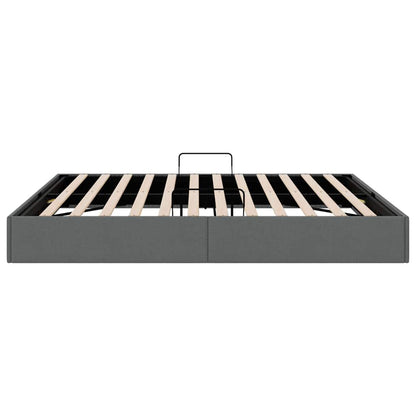Storage Bed with Mattress Dark Grey 193 x 203 cm Fabric