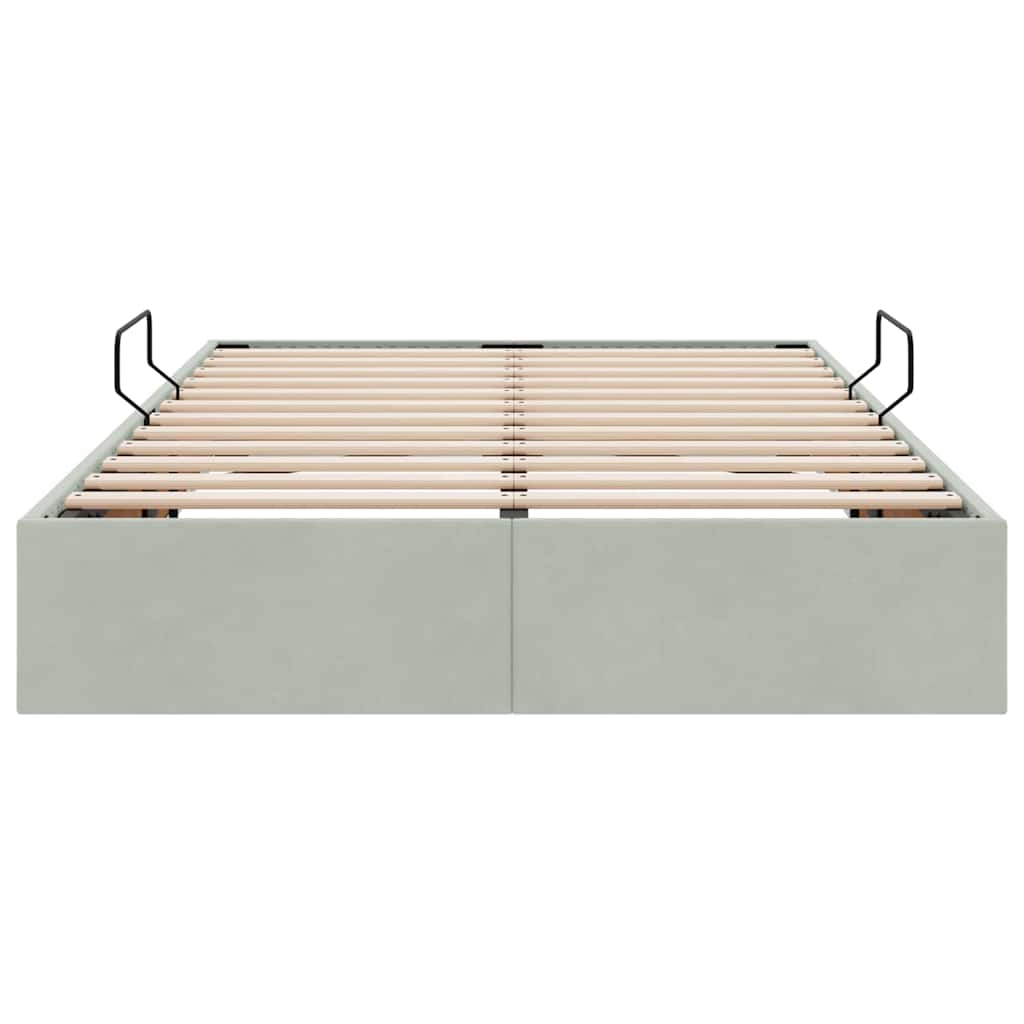 Storage Bed with Mattress Light Grey 120 x 200 cm Velvet