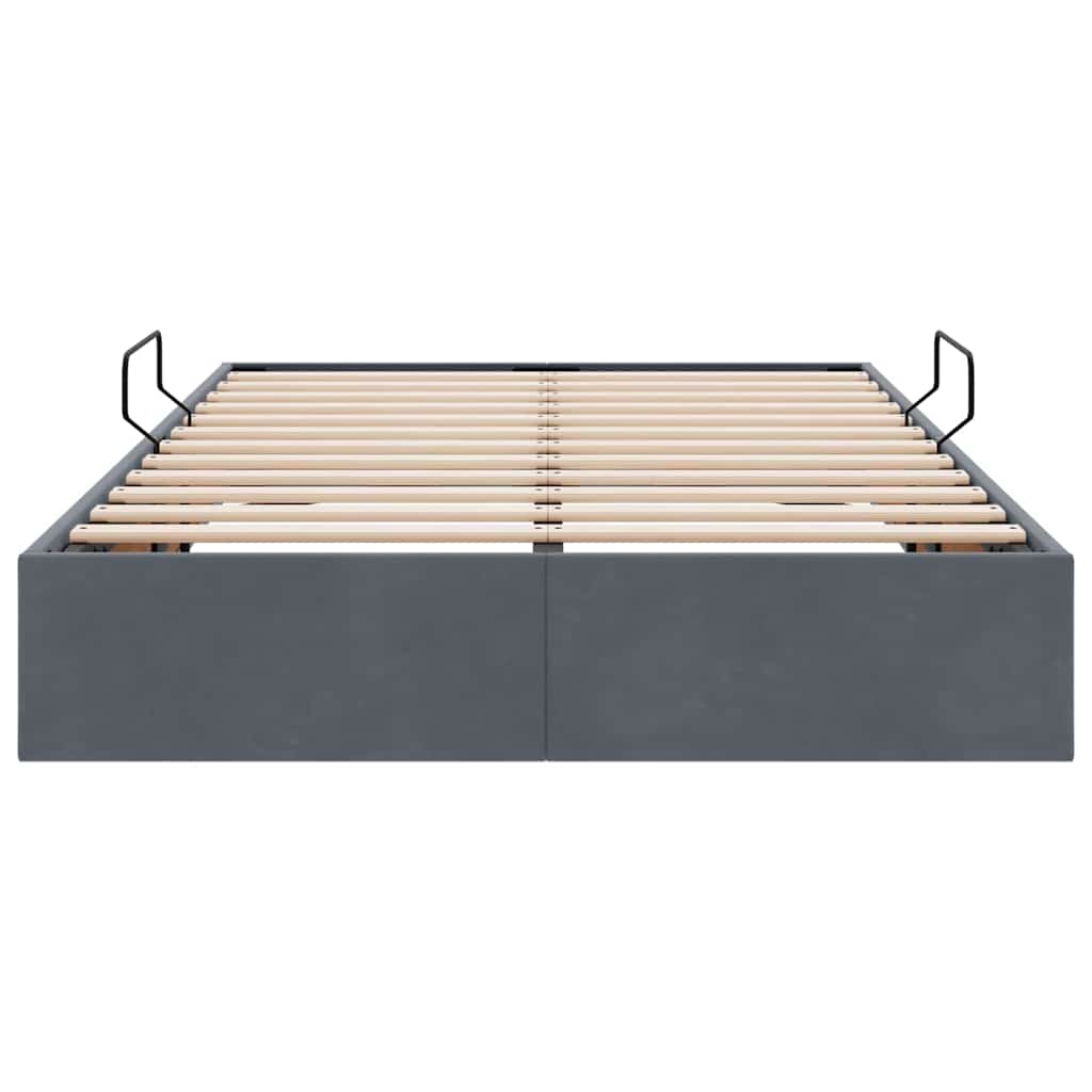 Storage Bed with Mattress Dark Grey 120 x 200 cm Velvet