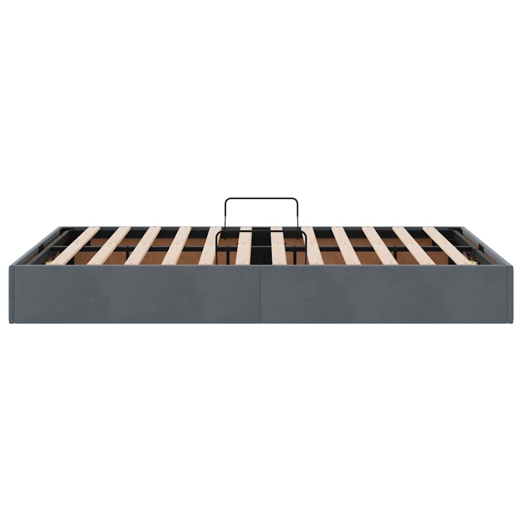 Storage Bed with Mattress Dark Grey 120 x 200 cm Velvet