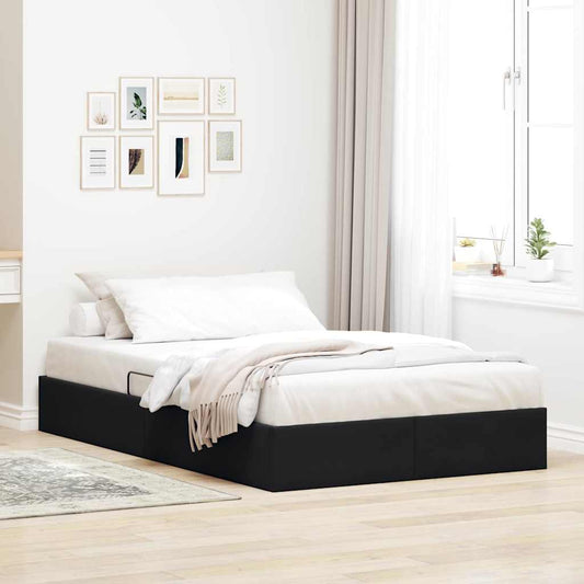 Storage Bed with Mattress Black 120 x 200 cm Velvet