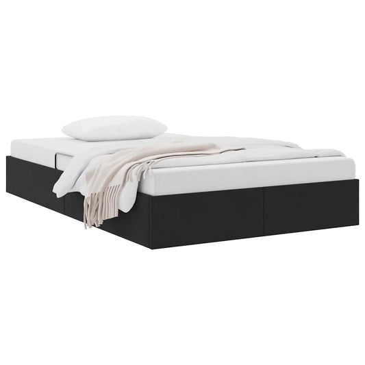 Storage Bed with Mattress Black 120 x 200 cm Velvet