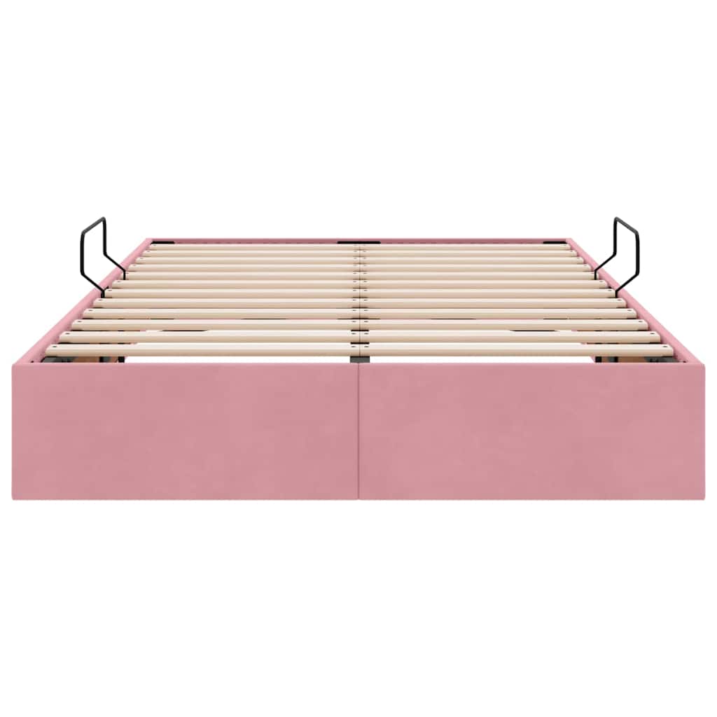 Storage Bed with Mattress with Storage Pink 120 x 200 cm Velvet