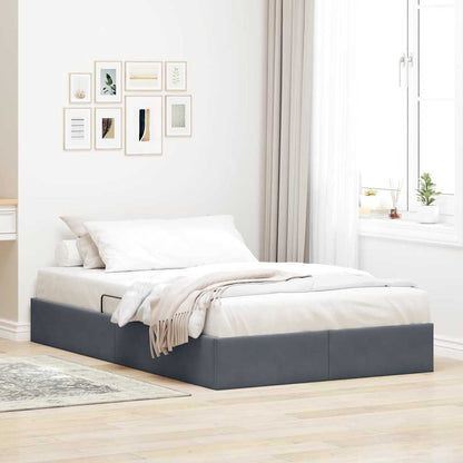 Storage Bed with Mattress Dark Grey 120 x 200 cm Velvet