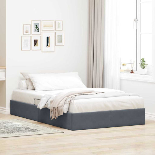 Storage Bed with Mattress Dark Grey 120 x 200 cm Velvet