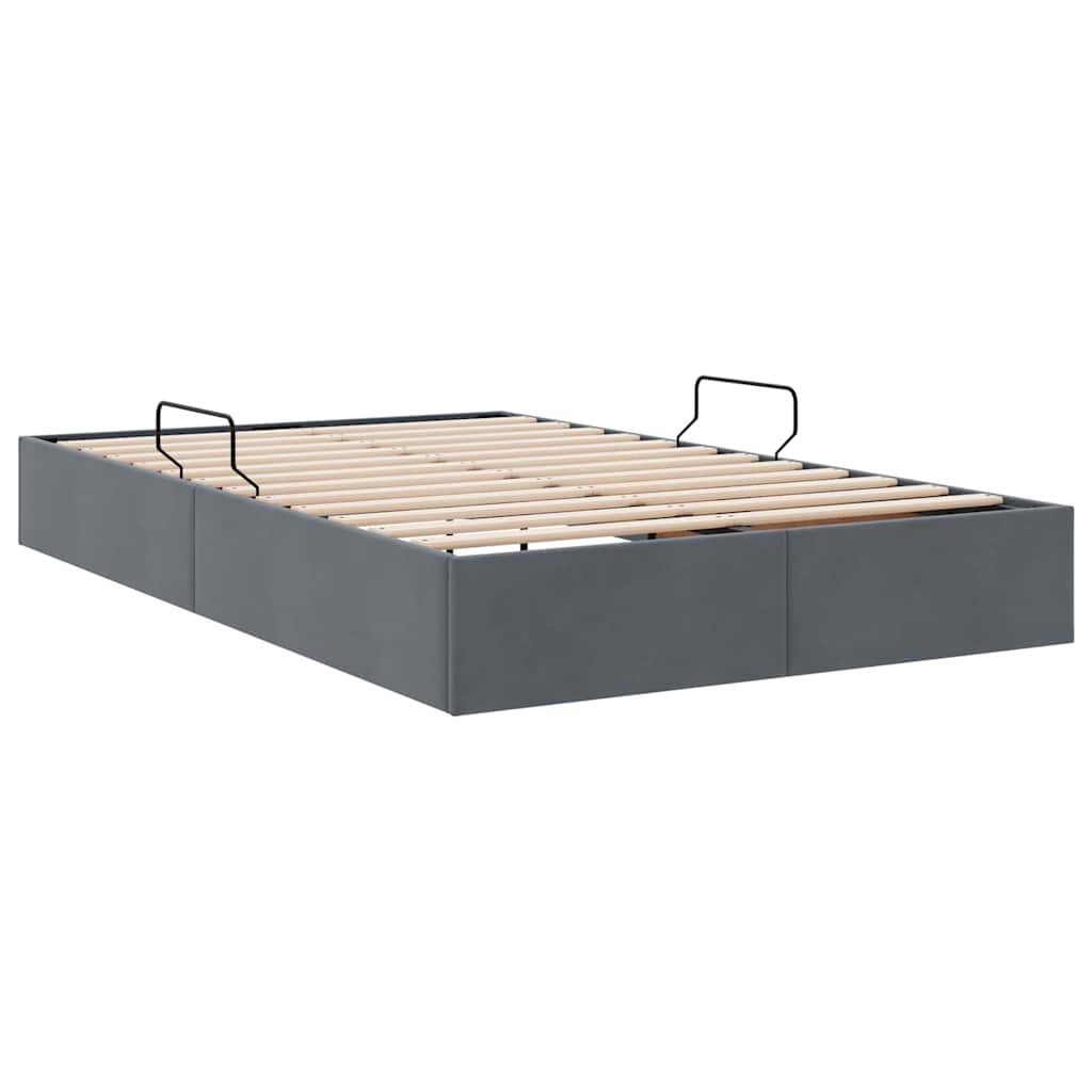 Storage Bed with Mattress Dark Grey 120 x 200 cm Velvet