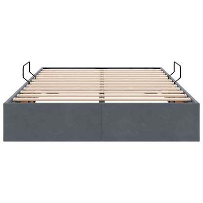 Storage Bed with Mattress Dark Grey 120 x 200 cm Velvet