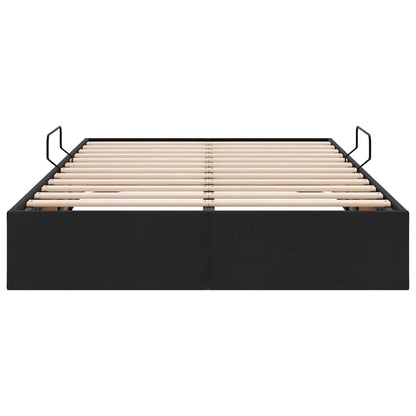 Storage Bed with Mattress Black 120 x 200 cm Velvet