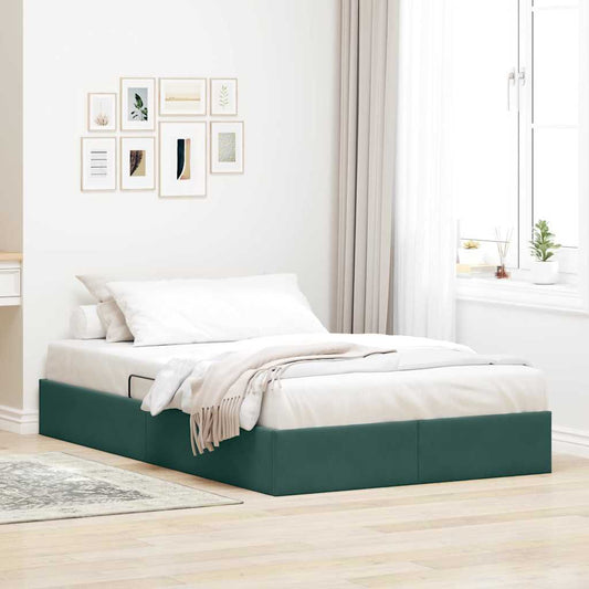 Storage Bed with Mattress Dark Green 120 x 200 cm Velvet
