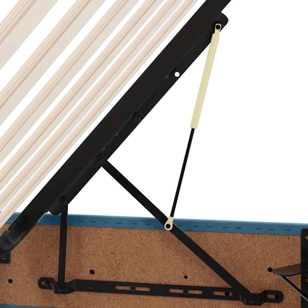 Storage Bed with Mattress Dark Blue 120 x 200 cm Velvet