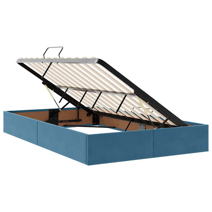 Storage Bed with Mattress Dark Blue 120 x 200 cm Velvet