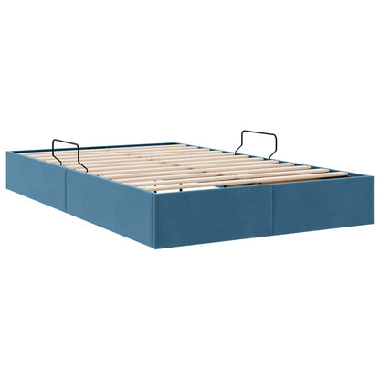 Storage Bed with Mattress Dark Blue 120 x 200 cm Velvet