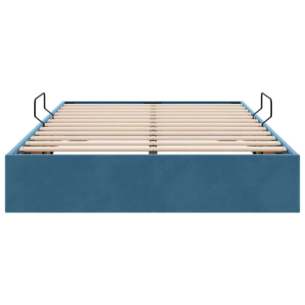 Storage Bed with Mattress Dark Blue 120 x 200 cm Velvet