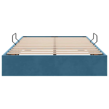 Storage Bed with Mattress Dark Blue 120 x 200 cm Velvet