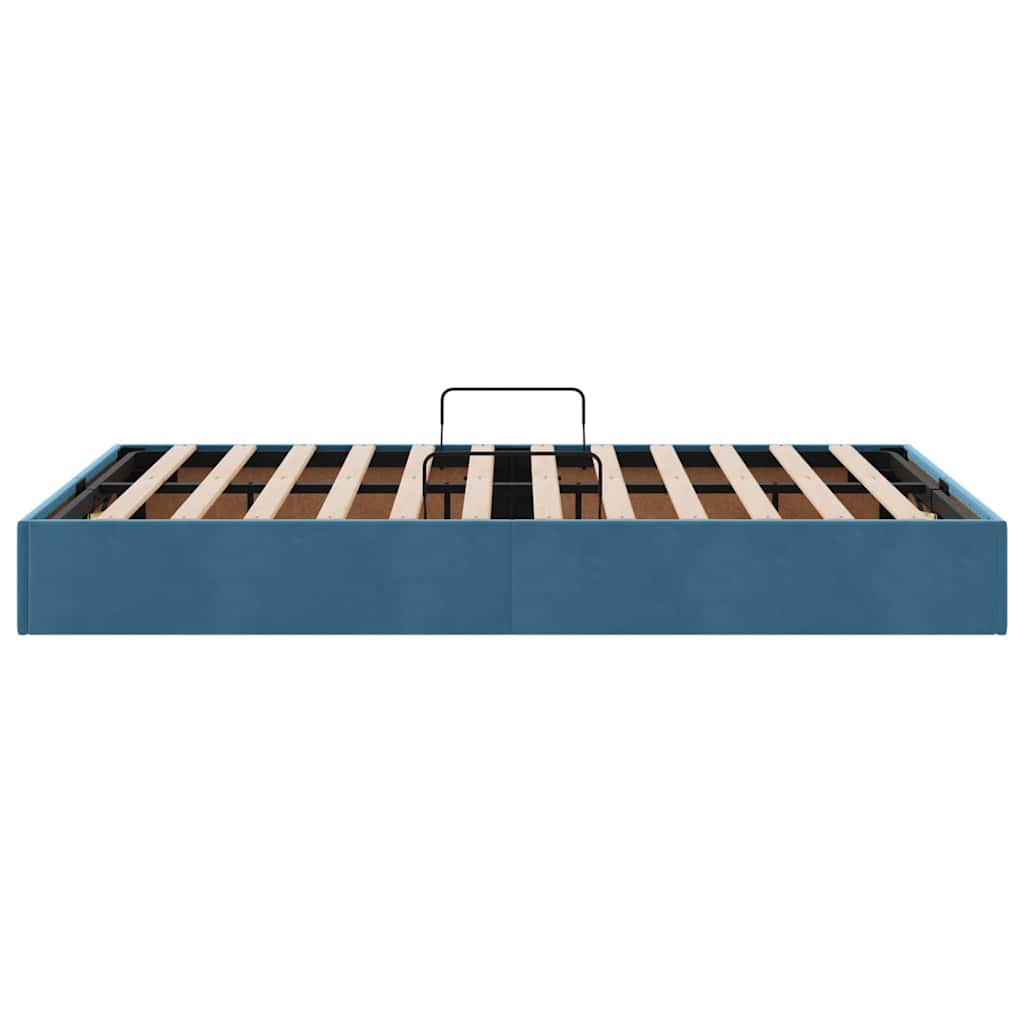 Storage Bed with Mattress Dark Blue 120 x 200 cm Velvet